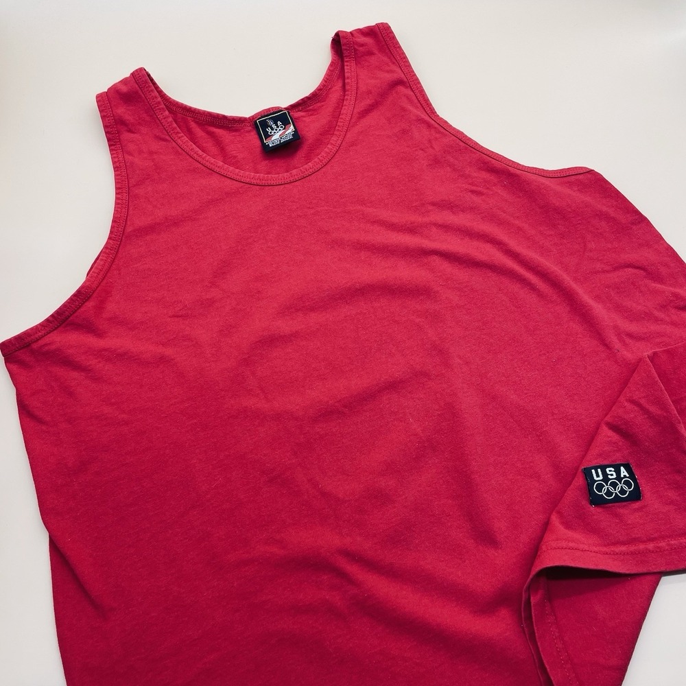 Vintage 90s USA Olympics JC Penney RED Tank Top Sleeveless Shirt Adult XL